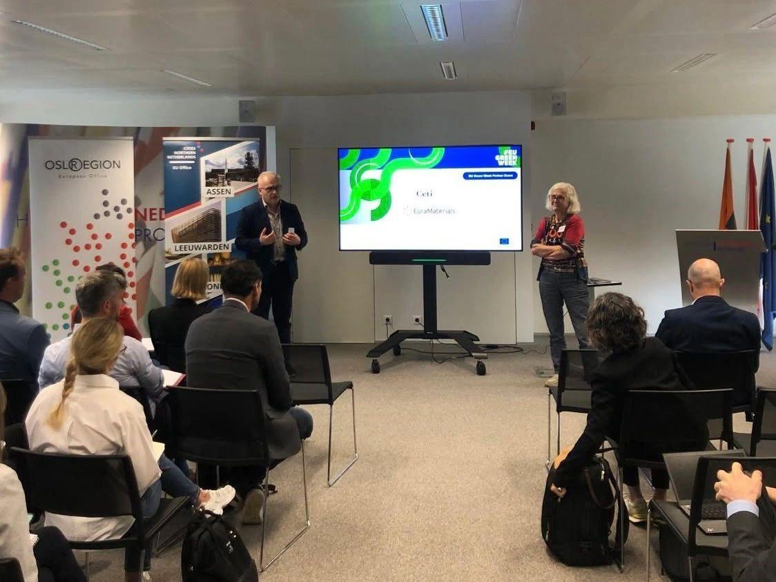 -	"Circular textile in practice – How can local and regional stakeholders collaborate together to provide for sustainable solutions?", organised by the Cities Northern Netherlands and Oslo Region European Office / Osloregionens Europakontor: Andrea CELLI from CETI Transformative Textiles and Jeanne Meillier from EuraMaterials presented collaborative projects on circular textiles.